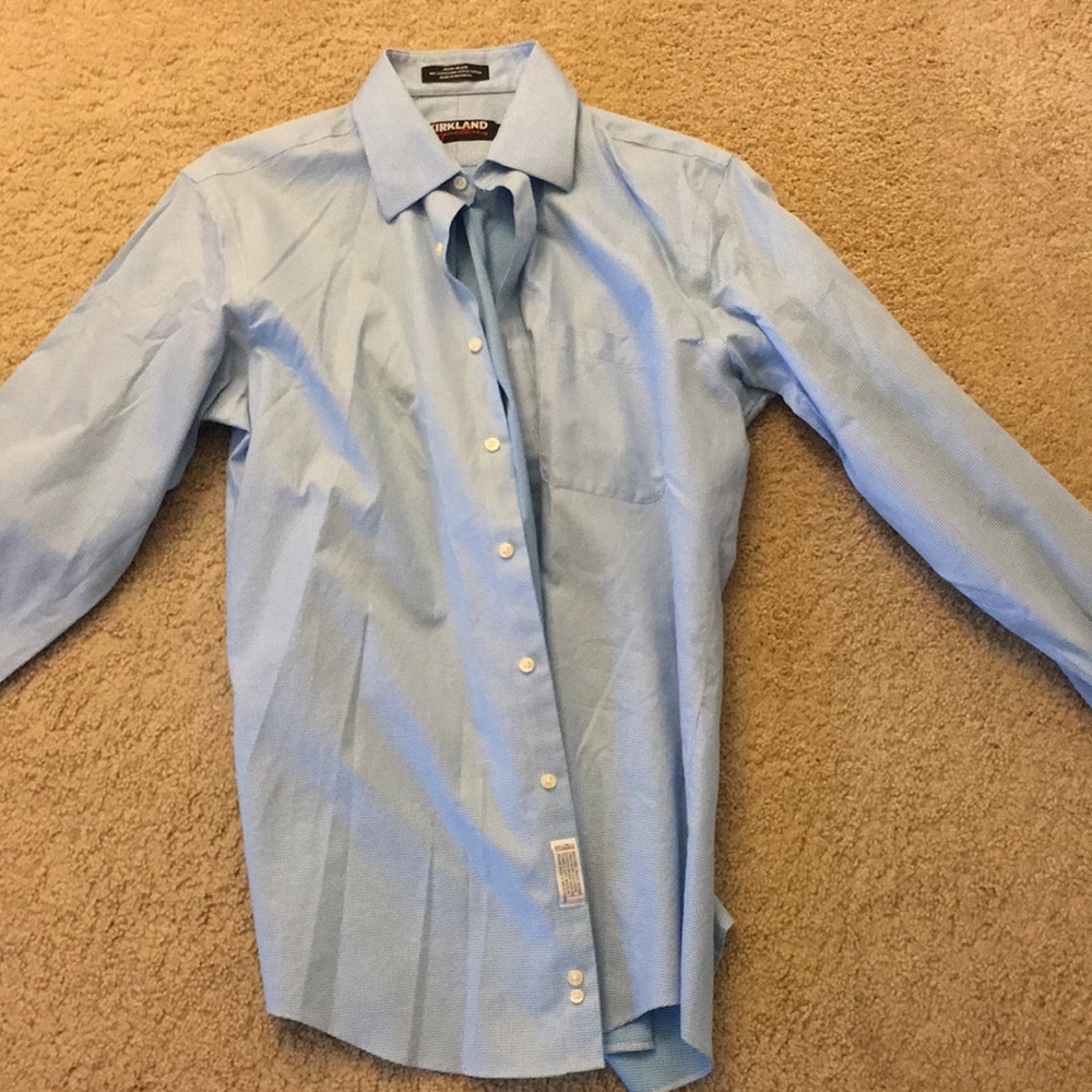 Kirkland, long sleeve button down blue check